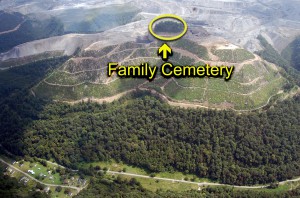 A mountaintop removal operation vastly hinders access to this family cemetery.