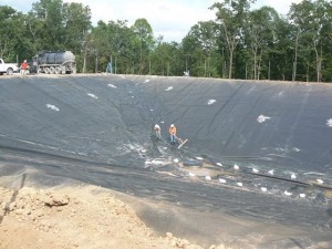 Fracking waste pond being constructed. Photo courtesy WV Host Farms
