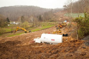 Pipeline and road being built to compressor station. Photo courtesy WV Host Farms