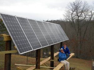 Bob and Jan Mertz and their solar array.